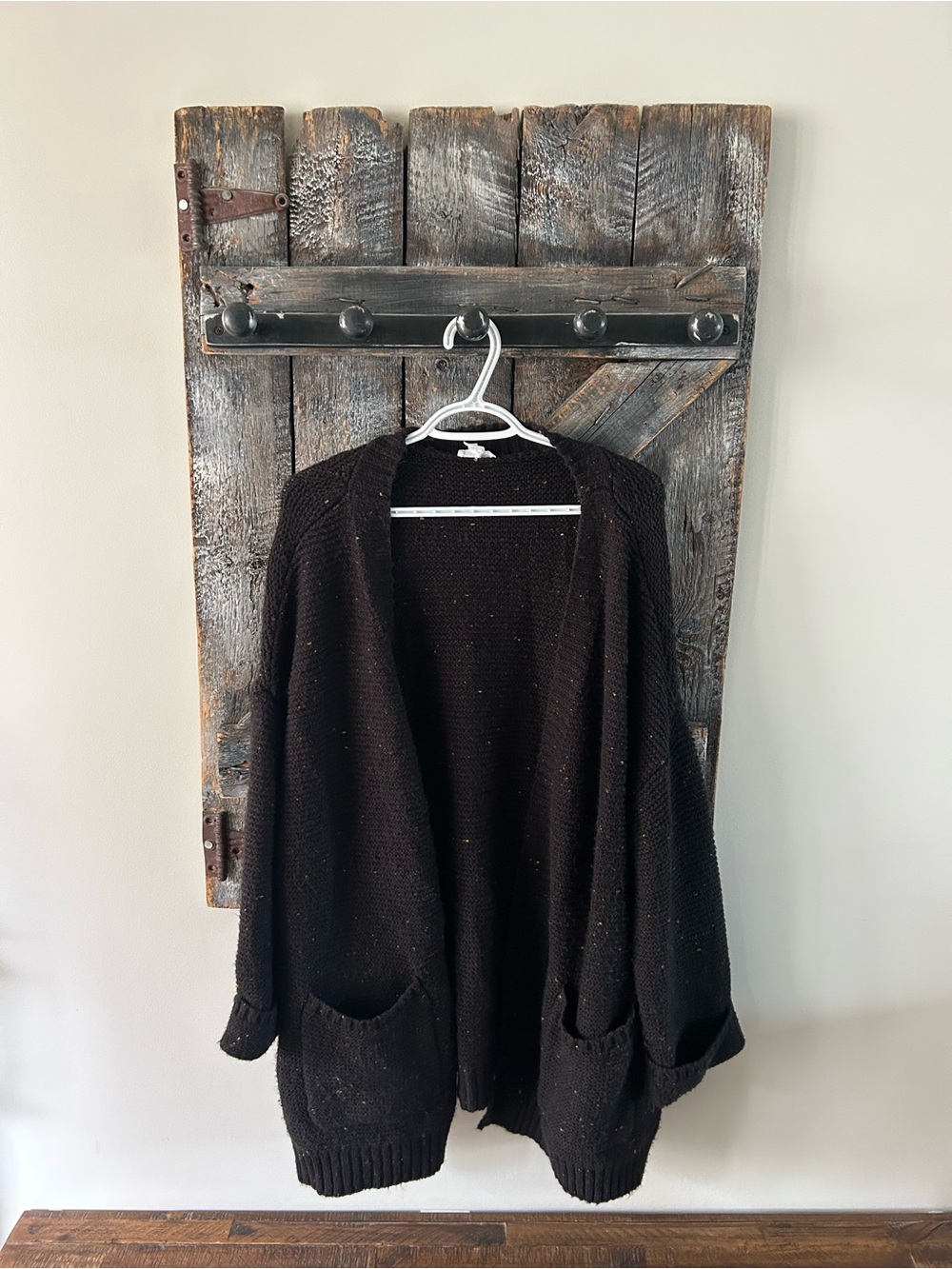 Women's Tribal Jeans Cozy Open-Front Black Cardigan Sweater